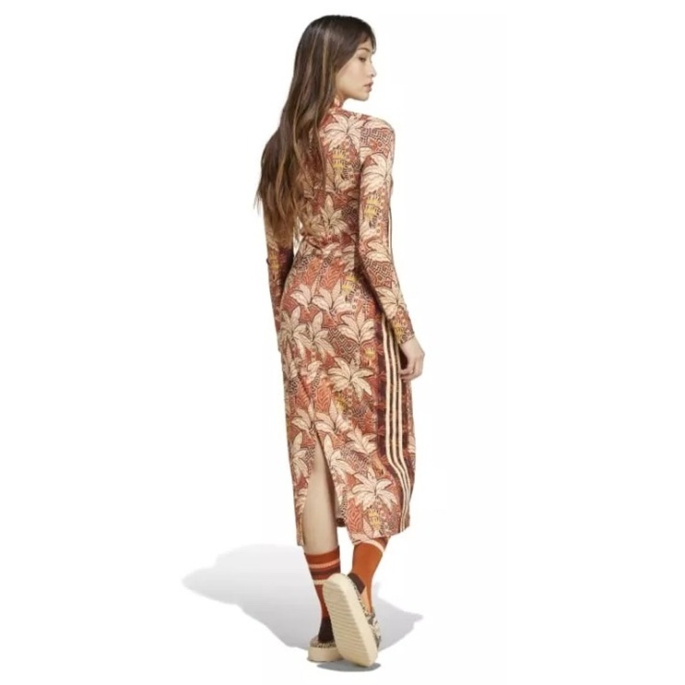 Farm Rio x Adidas Tropical Print Zip Up Midi Dress Small - Picture 14 of 16
